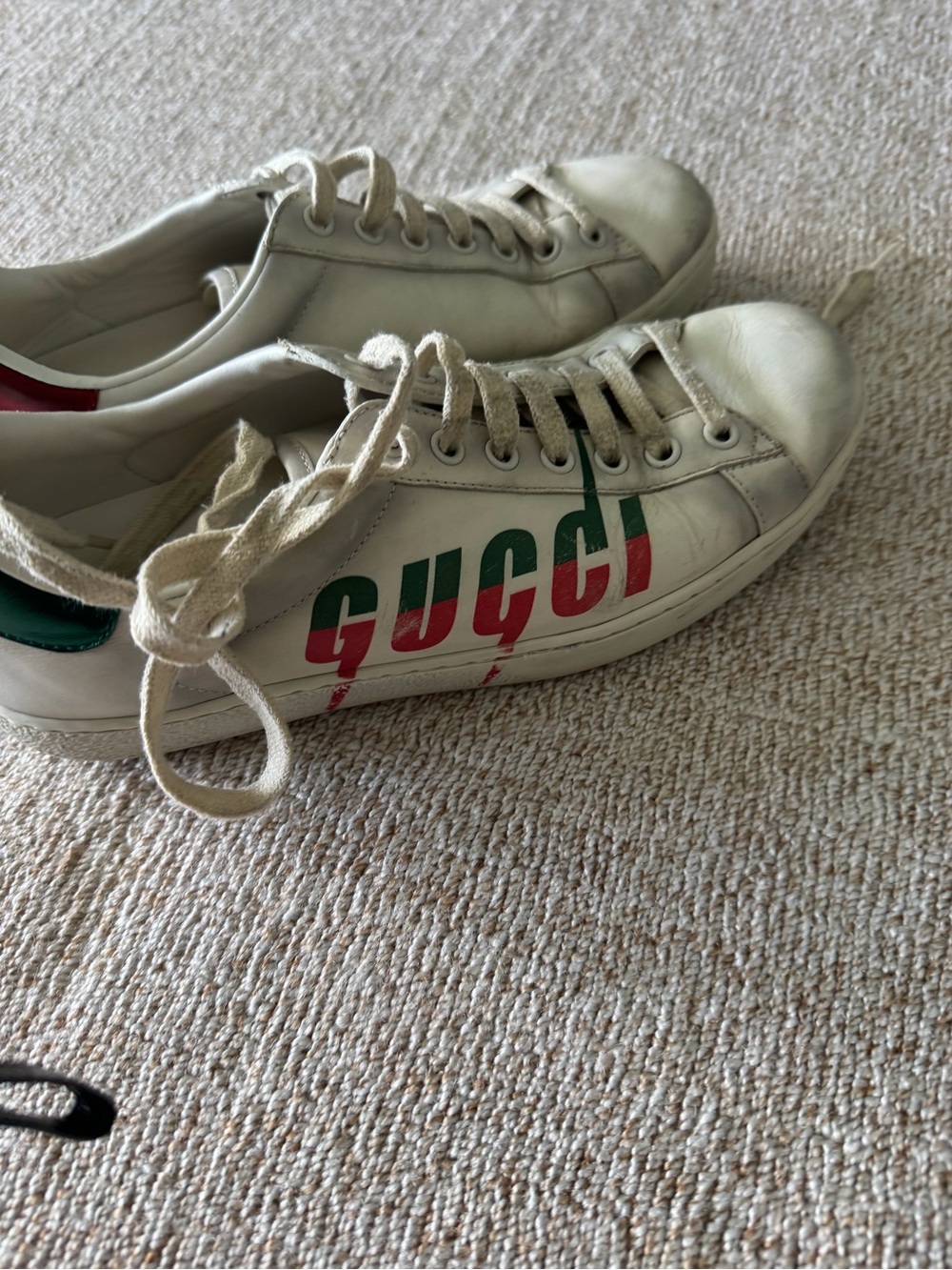 Gucci Ace Distressed Blade Sneakers Mens US 6.5